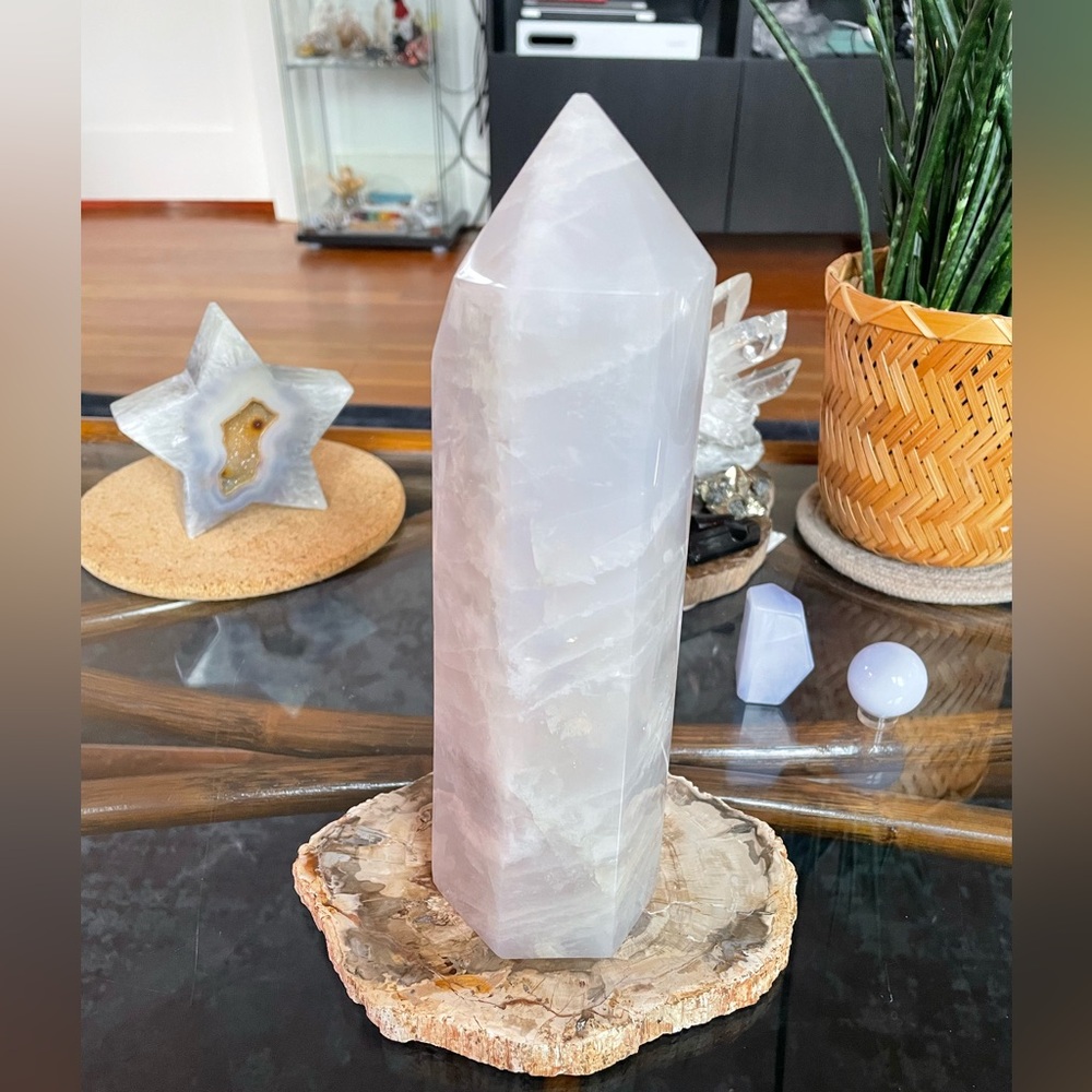 Large Blue Agate Tower